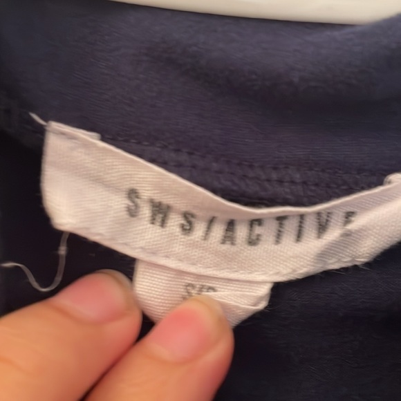 SWS/ACTIVE NAVY BLUE, YELLOW, WHITE CROPPED ZIP UP - Picture 3 of 3